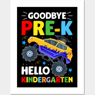 Kids Goodbye Pre-K Hello Kindergarten Graduation Class 2024 Posters and Art